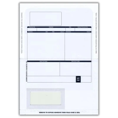 Image of Sage Custom Forms SE100 1 Part Laser Payslip Advice Mailer 2 Tape Seal (Pack of 500), Blue &amp; White