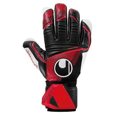 Image of uhlsport Powerline SUPERSOFT HN Goalkeeper Gloves Size 7.5 Black/Red/Wht