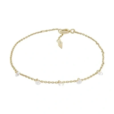 Image of Fossil Bracelet for Women Sadie, Length: 165mm+30mm, Width: 3mm, Height: 5mm Gold 14k Plated Brass Bracelet, JA7135710
