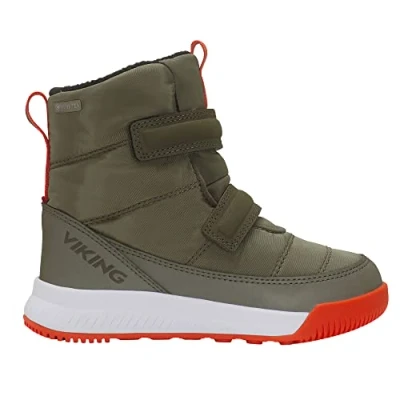 Image of Viking AE​R​Y​ HI​G​H​ GTX WA​R​M​ Unisex Winter boots for kids, Size: 6K, Olive/red Textile/synthetics