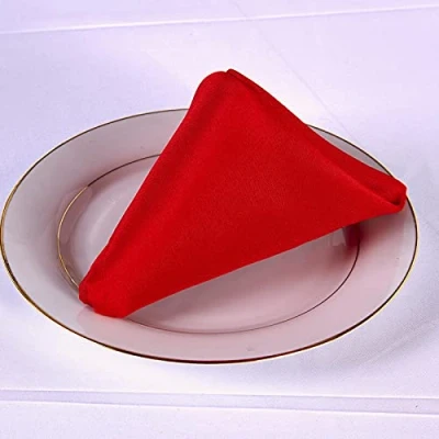 Image of Square Polyester Tablecloth Napkins 20&quot; x For Wedding Parties Dinner Restaurant (Red, 20&quot;x20&quot;((51x51cm)1 PCS))