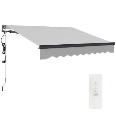 Image of Outsunny 2.5 x 2m Electric Retractable Awning with Aluminium Frame Light Grey 840 278V70LG