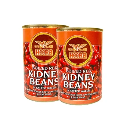 Image of Heera Red Kidney Beans Tin 400G Precooked Healthy Nutritious Ready to Eat Food Indian Origin (Pack of 2)