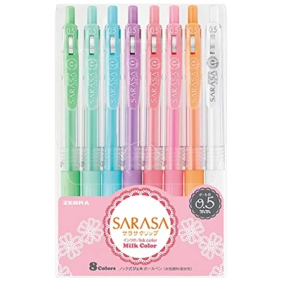 Image of ZEBRA Sarasa Clip 0.5mm Ballpoint Pen, 8 Color Set (JJ15 8C MK)