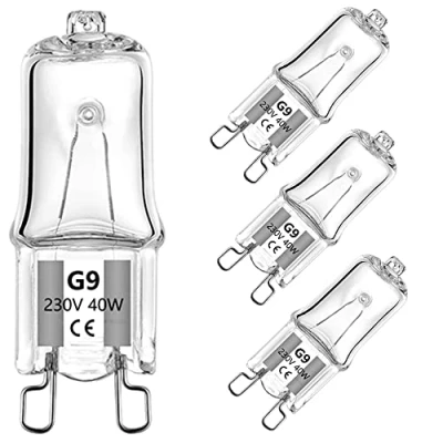 Image of SSLC Halogen G9 Oven Bulbs 230V 40W for and Microwave Cooker Bulb Applications 300 Degree C Heat Tolerant Light Bulbs, 4 Pack