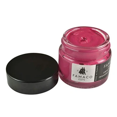 Image of Famaco Leather Repair &amp; Dye Cream Self Seal Colourant for Quick and Easy Suitable Sofas, Car Seat, Shoes, Handbag, more (Pink Azalee)