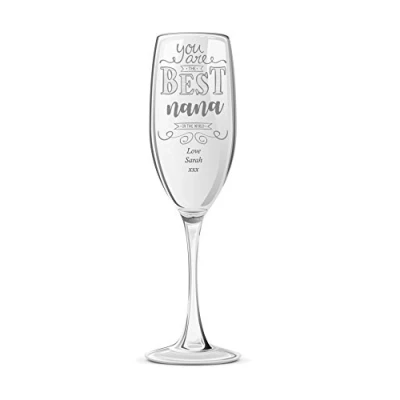 Image of ukgiftstoreonline Gift For Nana Personalised Engraved Champagne Prosecco Glass Flute