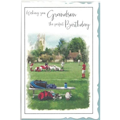 Image of Grandson Birthday Card****Vintage Rugby****9 X 6 INCHES***Ai1