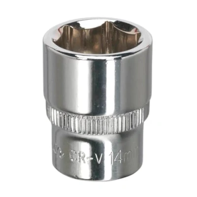 Image of Sealey Sp1414 Walldrive Socket 14Mm 1/4Sq Drive Fully Polished