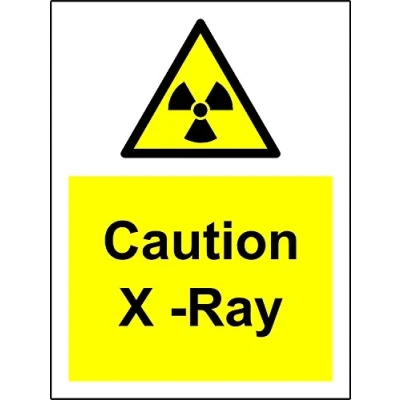 Image of Caution x Ray Safety Sign Self adhesive sticker 300mm 200mm