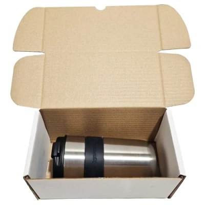 Image of W.E. Roberts Postal boxes 20x10x10cm (8&quot;x4&quot;x4&quot;) White Cardboard for posting Small business packaging, shipping box, Parcel boxes, Mailing gift packet (25)