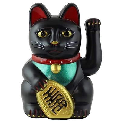 Image of Freak Scene Lucky cat Maneki Neko Waving 15 cm black