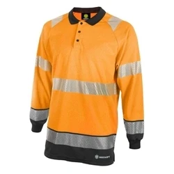 Image of Hivis Two Tone Polo Shirt Long Sleeve Orange / Black Large
