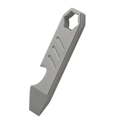 Image of Titanium EDC Pry Bar,Keychain Multi Tool with Bottle Opener Wrench Screwdriver Clip for Outdoor Camping Accessories