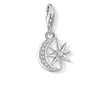 Image of Thomas Sabo Women Charm Pendant Star &amp; Moon Club 925 Sterling Silver 1794 051 14