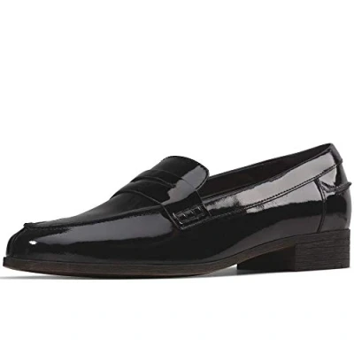Image of Clarks Women&#039;s Hamble Loafers, Black Pat Patent, 3.5 UK