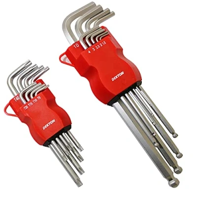 Image of DEKTON DT85524 Hex and Torx Key Set, Black/Red, Set of 2 Piece