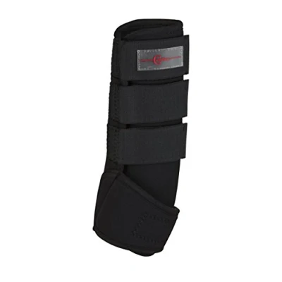 Image of Covalliero Kerbl 320132 Fetlock Gaiters Synthetic Rubber VB Set of 4 Black
