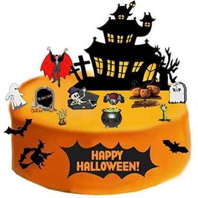 Image of Halloween Stand Up Scene Made From Edible Wafer Paper Perfect for Decorating Your Cakes Easy to Use