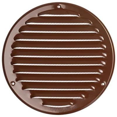 Image of LIRAST 160mm Vent Cover Brown 6 inch Wall with Insect Mesh Round Ceiling Soffit Vents External Metal Ventilation Grilles Air Covers for Walls