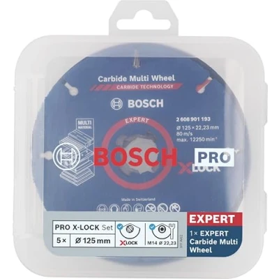 Image of Bosch Professional 2608619374 5 Piece X Lock Cutting Discs Set (Stainless Steel, Metal, Ø 125 mm, Accessories for Angle Grinders)