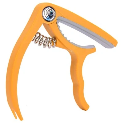 Image of 4 6 String Guitar Capo,Plastic Capo Single Handed Quick Change for Ukulele Mandolin (Yellow) Musical Instrument Accessories