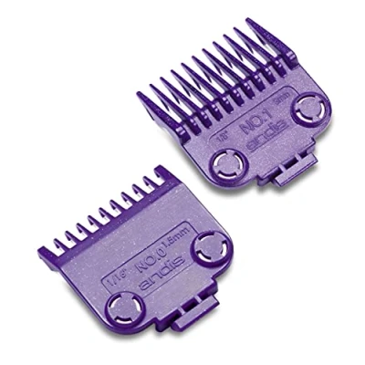 Image of Andis 01900, Professional Attachment Combs Comprised of Strong Magnets, Works on Nano Silver Technology, Deep Long Lasting Sharp Teeth for Every Age Group Set Two, Purple