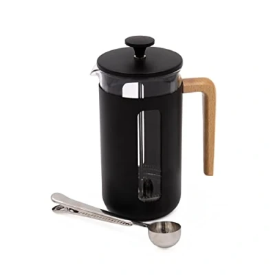 Image of La Cafetière Pisa 8 Cup Black and Coffee Measuring Spoon with Clip Set