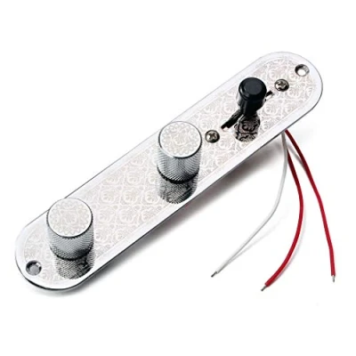 Image of Alnicov Fully Loaded Control Plate Pre Wired 3 Way With Wiring Harness For Fender Tele Telecaster Electric Guitar,Chrome