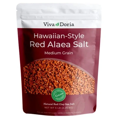 Image of Viva Doria Hawaiian Red Alaea Sea Salt, Medium Grain, 5 lb (2267g)