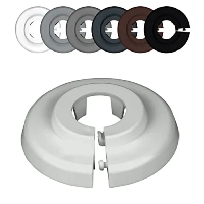 Image of FUX 6 Pieces Radiator Pipe Covers for diameters 12mm 35mm; Heating Floor Collars Rings White, Black, Grey, Brown (15mm, Light Grey 7035)