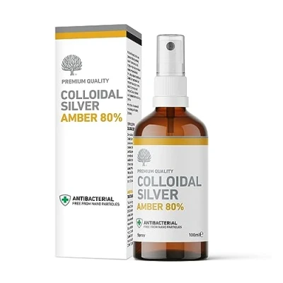 Image of Nature&#039;s Greatest Secret Premium Quality Antibacterial Amber 80% Colloidal Silver Spray 100ml