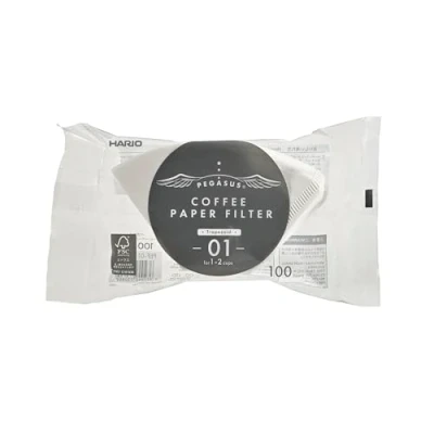 Image of Hario Flat Bottom Coffee Filters, 01, White, 100 Count