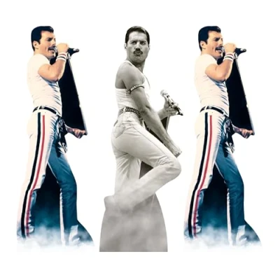Image of Star Cutouts CS1241 Freddie Mercury Shelf Top Cutout Pack of Three Cardboard Height 31cm Ideal for Fan Theme, Parties, Birthdays, Surprise Gifts &amp; Room Decorations Events