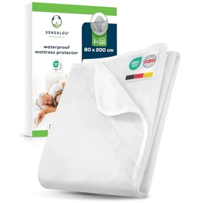 Image of Sensalou Incontinence Mattress Protector 80 x 200 cm Cover Sheet Waterproof
