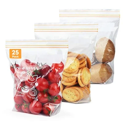 Image of Esimlife Sealed Bags Food Storage Freezer Ziplock Pour and Store Bag Reusable Sandwich 25 pack (Medium)