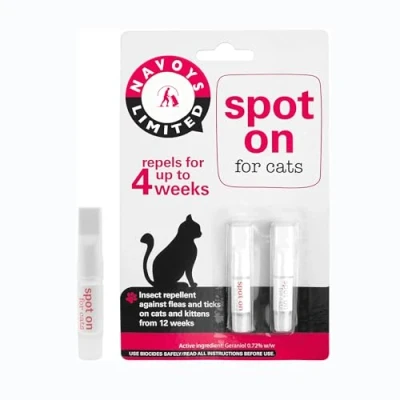 Image of 2 Spot On For Cat Flea &amp; Tick Repellent Tubes, Pet Grooming Kit Repel, Up To 4 Weeks Insect Treatment, Kills Fleas Ticks Lice, Kittens, Supplies, Accessories