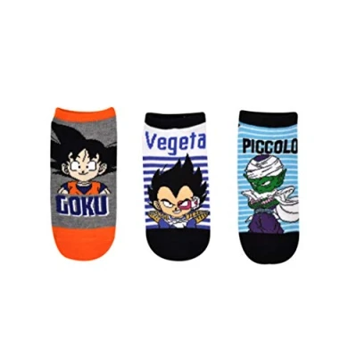 Image of Dragon Ball Z Lowcut Socks (3 Pair) Chibi Goku Vegeta Piccolo Unisex No Show