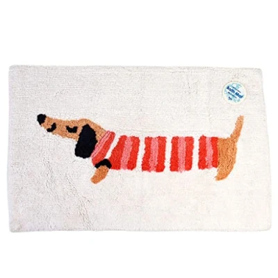 Image of Rex London Sausage Dog Tufted Cotton Bath Mat