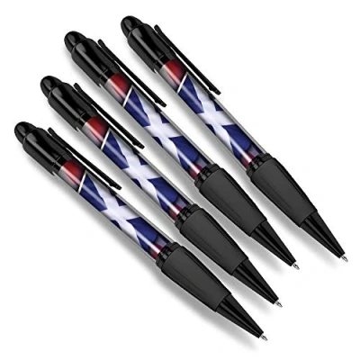 Image of Destination Vinyl ltd 4 x Matching Ballpoint Pens Scotland Scottish Flag Union Jack #15606