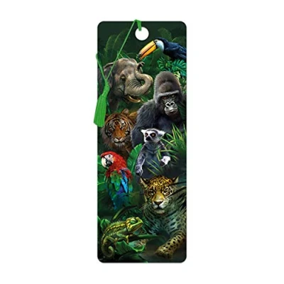 Image of 3D LiveLife Bookmark Jungle Pals from Deluxebase. A with lenticular Artwork Licensed Renowned Artist Tami Alba