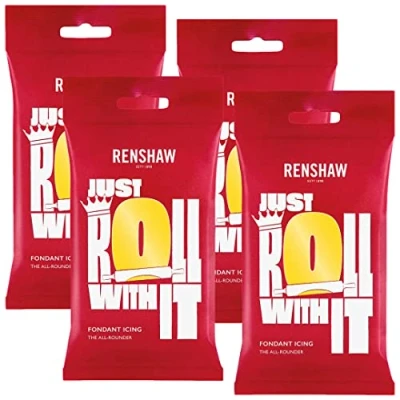Image of Renshaw Yellow Ready to Roll Icing 1kg (Multipack 4X 250g)