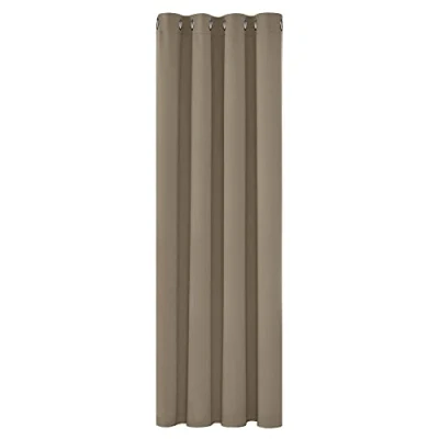 Image of Deconovo Home Decorative Solid Thermal Insulated Blackout Curtain Energy Saving Ring Top for Girls Bedroom 52&quot;x 72&quot; Taupe 1 PANEL