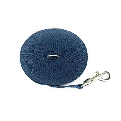 Image of 15ft 4.5m Long Dog Training Lead Obedience Recall Tracking Leash Large 25mm Webbing In Navy