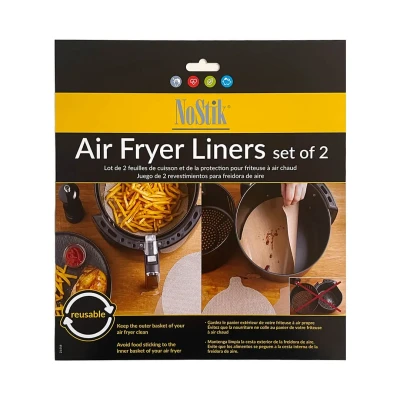 Image of NoStik Reusable Air Fryer Liner Round Set Of 2