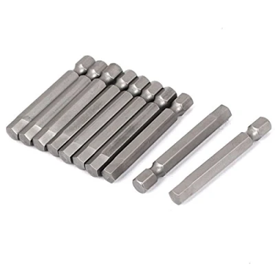 Image of Sourcingmap 1/4 Inch Shank 50mm Long H6.0 Magnetic Hexagon Screwdriver Bits 10pcs