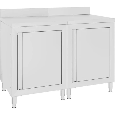 Image of vidaXL Commercial Work Table Cabinet 120x60x96 cm Stainless Steel