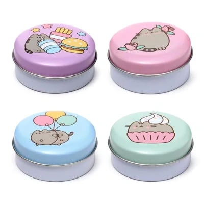 Image of Puckator Pusheen Cat 2024 Lip Balm in a Tin Care Stick Balms Chapstick Holiday Essentials For Women Family Lipbalm Moisturiser Exfoliator Cream Pretty Cute Blam Bam