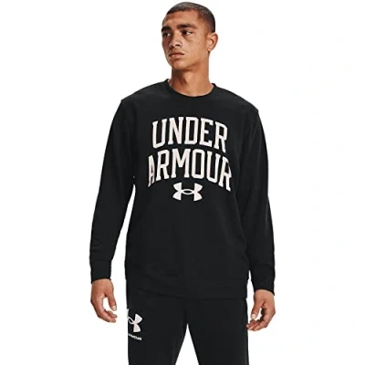 Image of Under Armour Mens Rival Terry Crew Sweater Black/Onyx White L