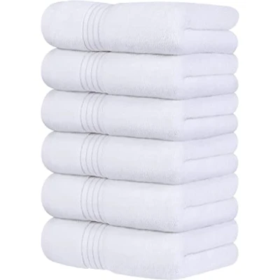 Image of Utopia Towels [60 Pack Premium Hand 100% Combed Ring Spun Cotton, Ultra Soft and Highly Absorbent, Exrta Large Thick 41 x 71 cm, Hotel &amp; Spa Quality (White)